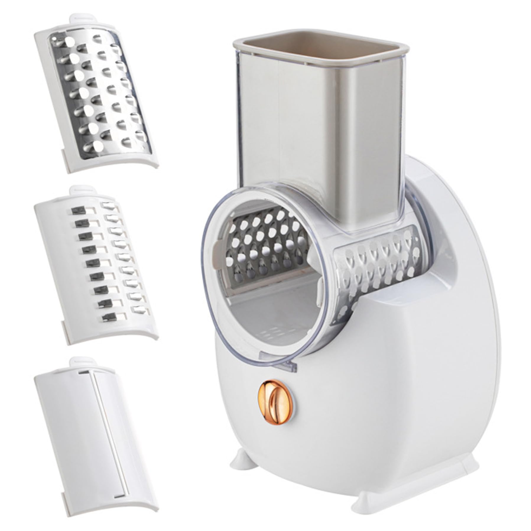 Grattugia elettrica per Formaggio grattugia Automatica Staccabile con 3 Lame di Forme Diverse Ricaricabile Tramite USB per Frutta Verdura elettrica, Automatica