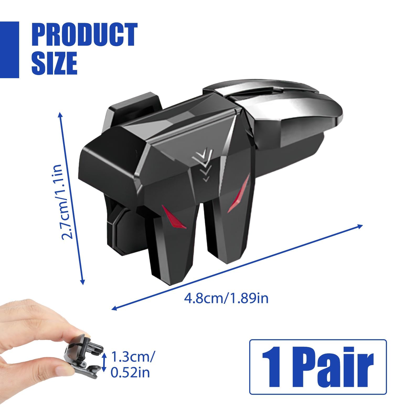 Novstuf Triggers 6 Dita Joystick Controller per PUBG COD, Rapid-Fire Tiro Joystick Controller Amartphone Sensibilità Alta Protezione Schermo Compatibile con Telefono Smartphone Android e iPhone
