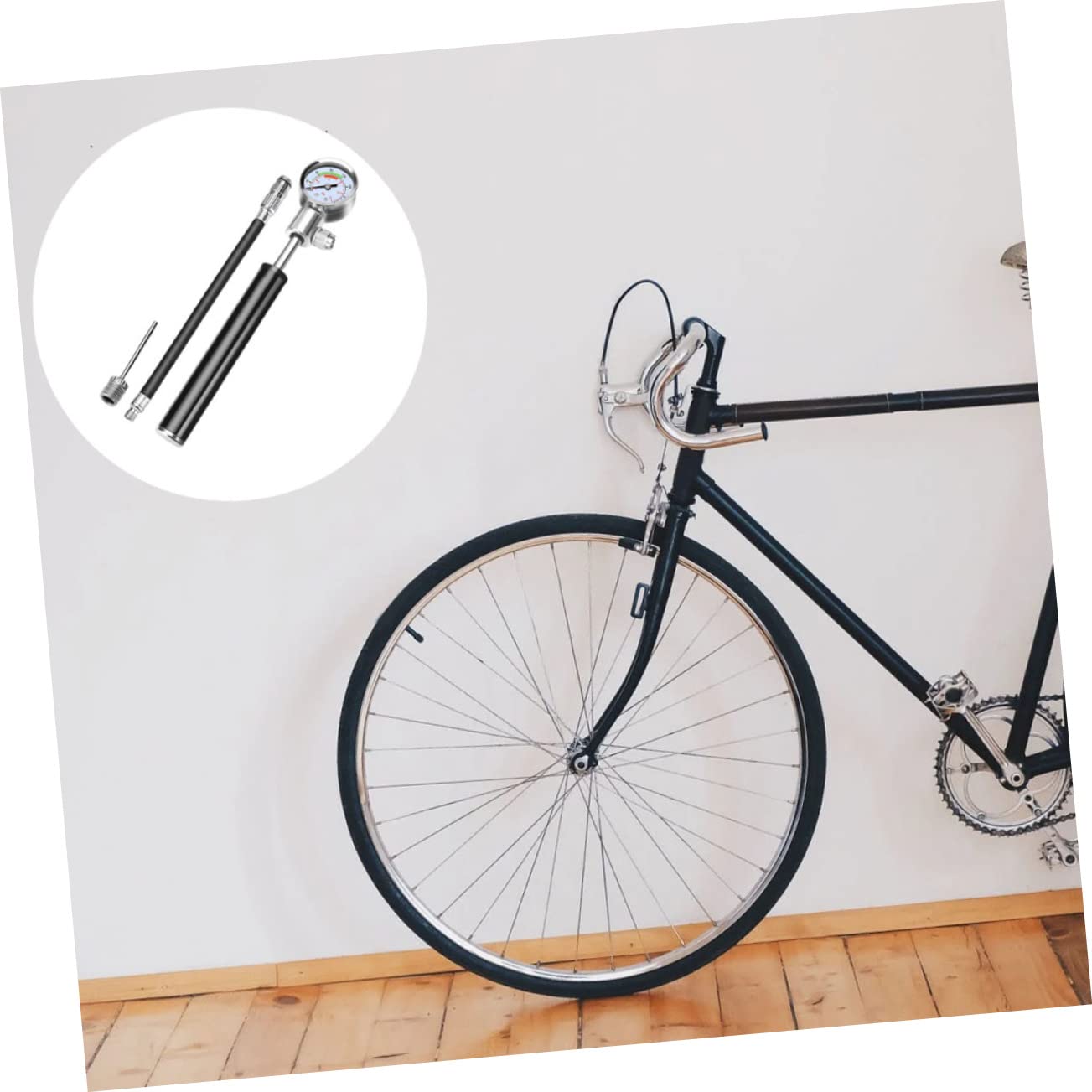 Fahrradpumpe aus Aluminiumlegierung mit Hohem Druck, Tragbar, Schwarz