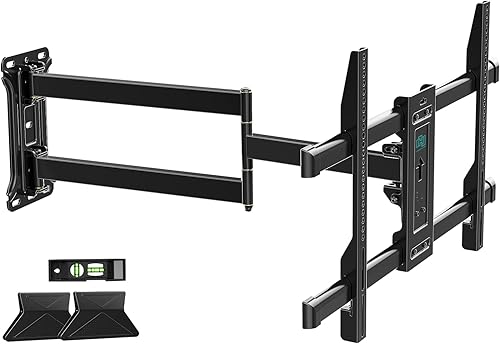 Soporte de pared para TV de esquina premontado para televisores de 32 a 80 pulgadas, movimiento completo con extensión de deslizamiento suave, brazo