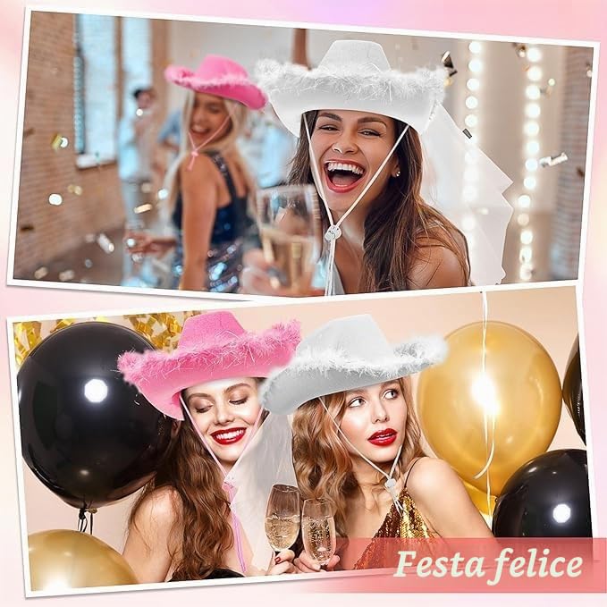 12 cappelli da cowboy per adulti, in feltro, con bordo largo, cappello da cowgirl in stile occidentale, classici cappelli panama per esterni, cappelli da cowboy con bordo largo
