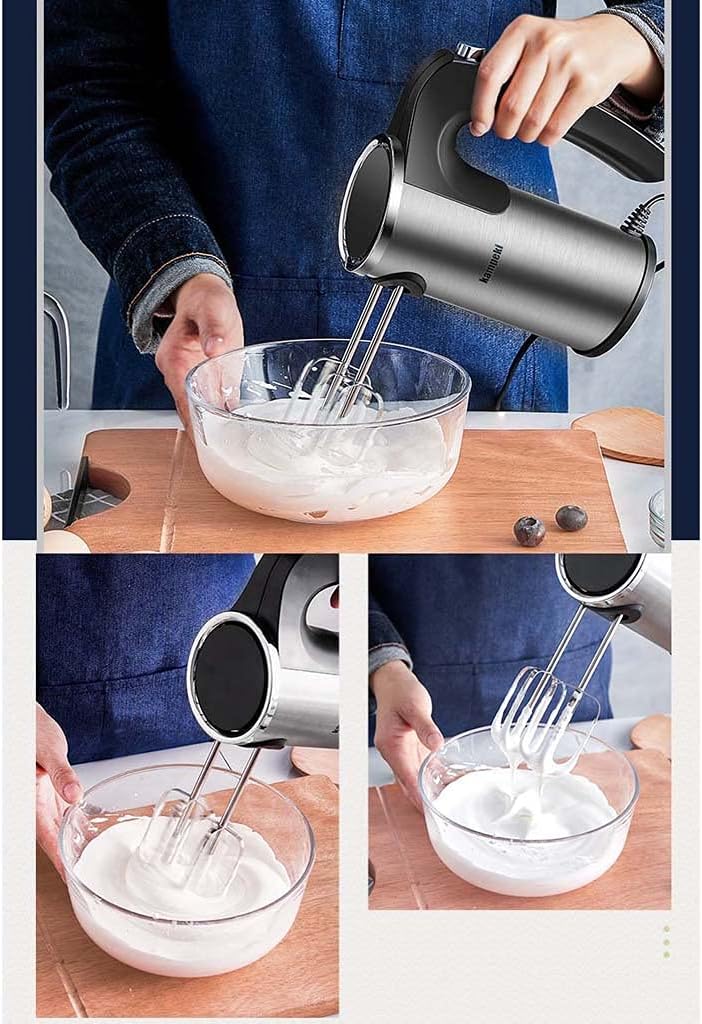 Hand Mixer Professional Food Cake Mixer for Baking 5 Speed with Turbo Function Includes Extra Long Beaters and Dough Hooks Stainless Steel