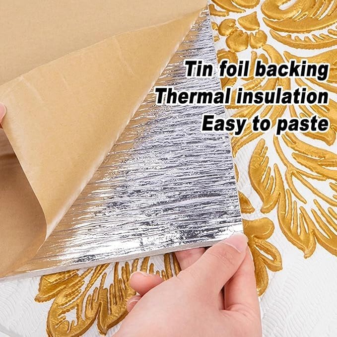 Image of CVD 3D PE Foam Self-Adhesive Wall Stickers | Blue Rose Wallpaper for Home, Hotel, Living Room, Bedroom & Cafe | DIY Decorative Panel (70 x 70 cm, Approx. 5.8 Sq. Feet, 1 Piece)