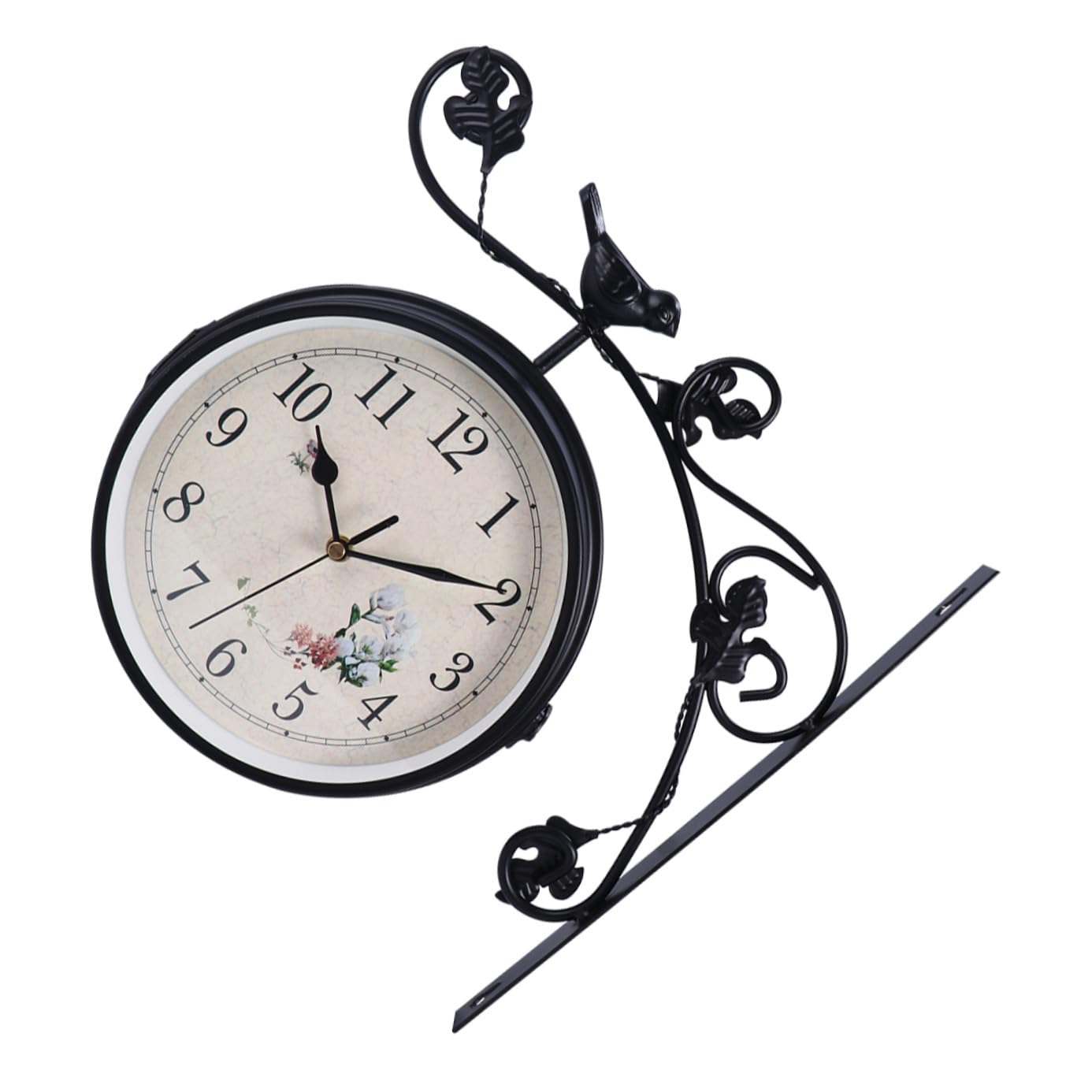 Horloge murale double face ronde au style européen pour décoration de chambre