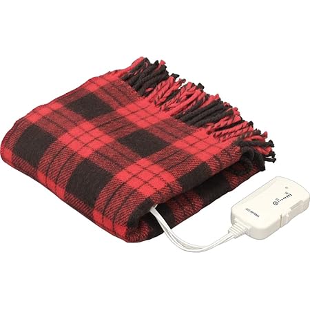 アイリスオーヤマ 電気毛布 掛け 電気ひざ掛け ブランケット 洗える 室温センサー搭載 80×120cm EBK-1208-ZR レッド