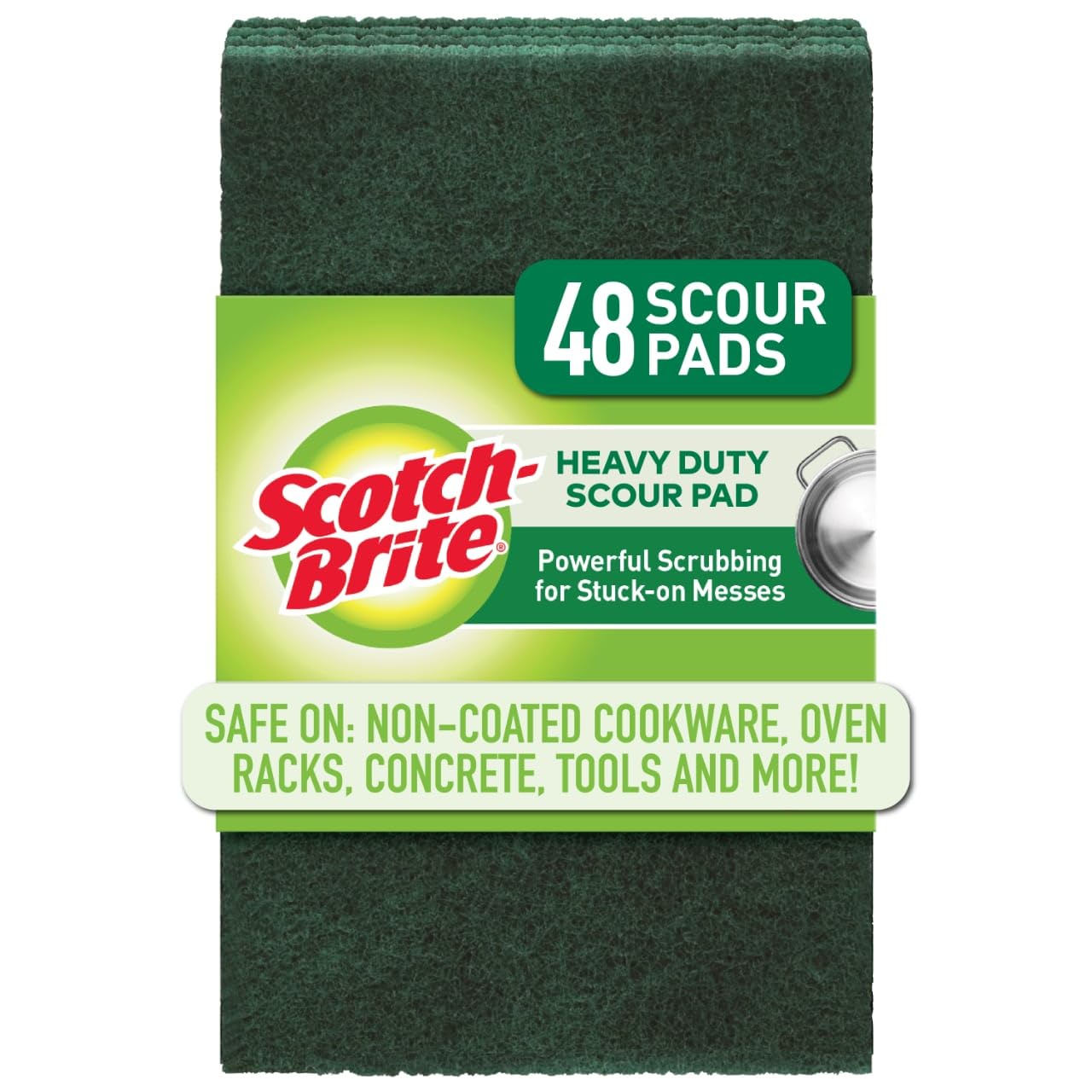 Scotch-Brite Heavy Duty Scour Pads, Scouring Pads for Kitchen and Dish Cleaning, 48 Pads