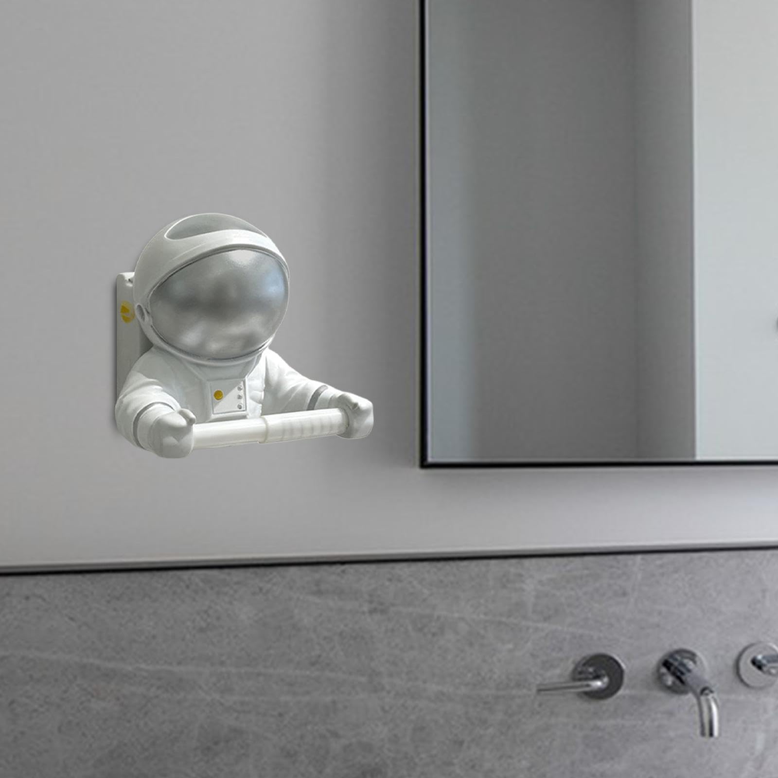 Porta Papel Higiénico de Baño Soporte de Rollo Organizador de Papel Vinilo Decorativo Funcional Adecuado para Hogares Habitaciones Infantil, Plata