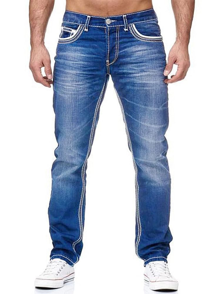 Jean homme regular coupe droite en denim stretch classique - 7