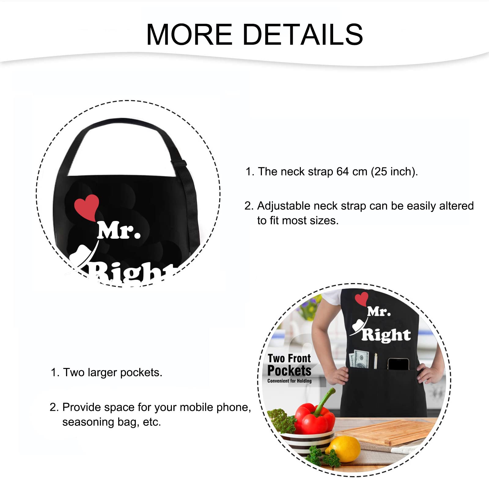 FunChaos 2 Pezzi Grembiuli da Cucina per Coppia, Grembiuli da Cuoco, Regalo di Nozze per Matrimonio, Fidanzamento, San Valentino, Natale, Anno Nuovo