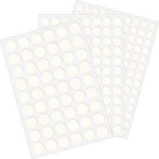 290PCS Adhesive Screw Hole Cover Stickers, 3 Size - 12 mm/15 mm/21 mm White Self-Adhesive Screw Hole Stickers for Wood Cabinets, Drawer, Wardrobe, Table - Easy Installation & Good Adhesive Strength