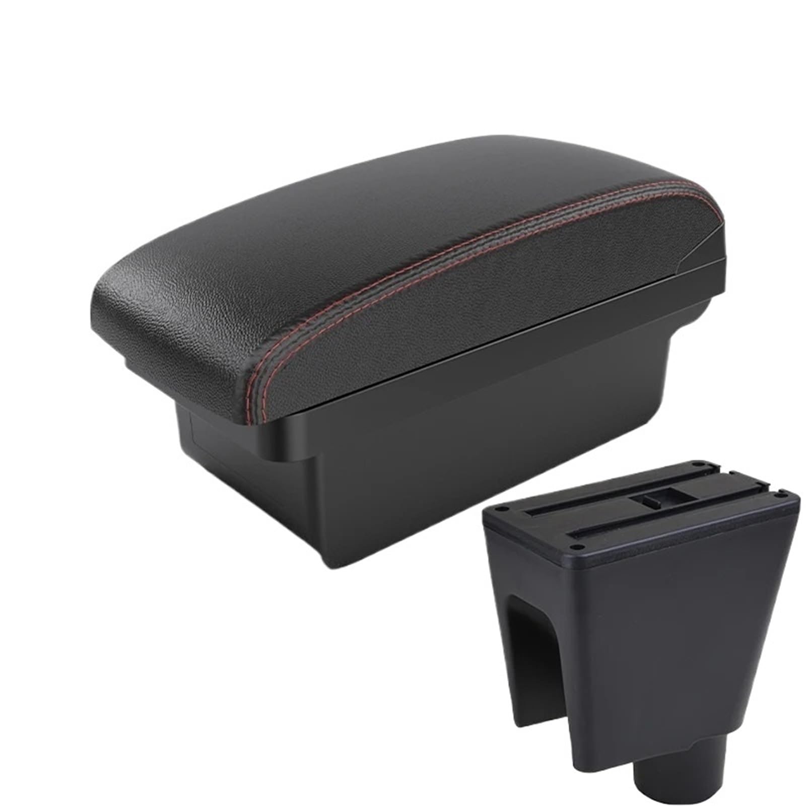 NOKRGQW Car Armrest Box For Chevrolet For Spark 3 III Aveo T200 Car Armrest Storage Box Accessories(A1 Black red NO USB)