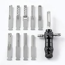 Tubular Lock Pick Set 9-in-1 Precision Unlocking Tool with Interchangeable Stainless Steel Keys, Multi-Lock Compatibility, Portable Design for Professional Locksmiths & DIY Use Kit