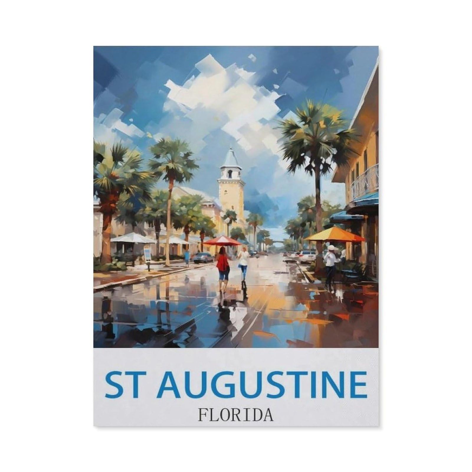 Vintage Metal Tin Sign，St Augustine Florida，Funny Bathroom Decor, Restroom Decoration, Funny Bathroom Wall Art Tin plaque(30x40cm）12x16 inch-EE47