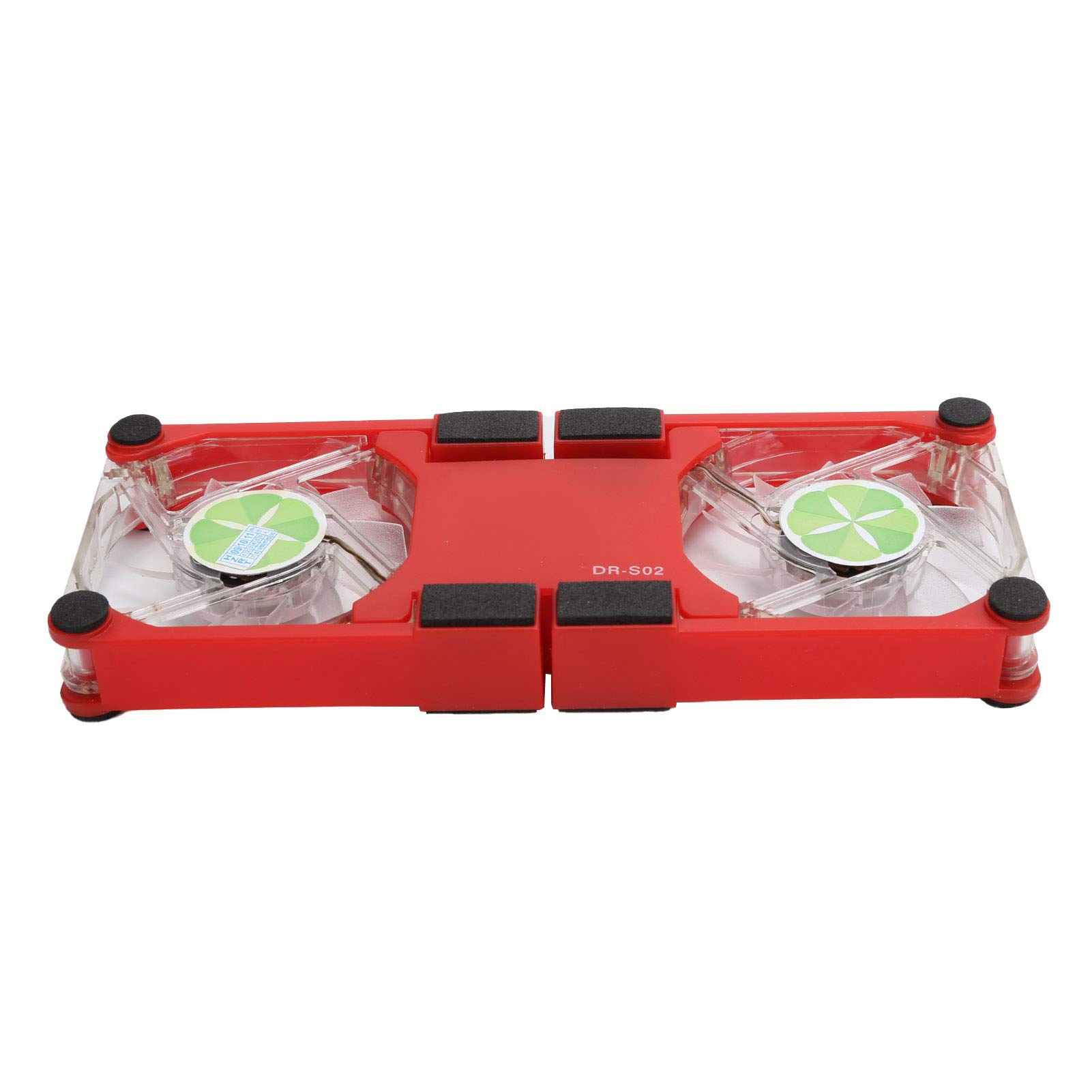 Almohadilla de enfriamiento portátil para laptop, con soporte antideslizante, ventilador emisor de luz, soporte plegable USB para computadora portátil (rojo) 9