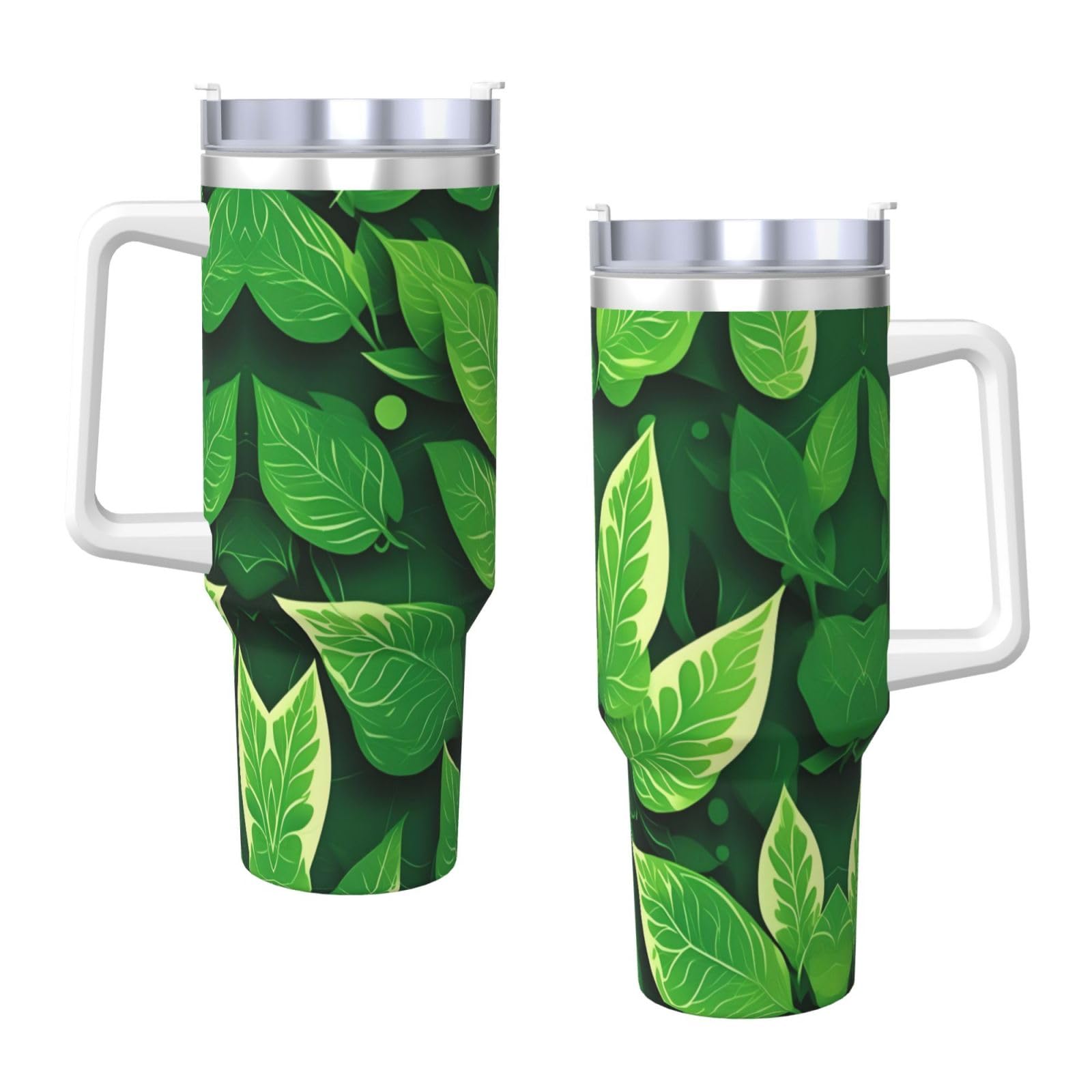 St Patricks Day Leaves Edelstahl-Wasserflasche mit Griff und Strohhalm-Deckel, doppelwandig, 1,2 l
