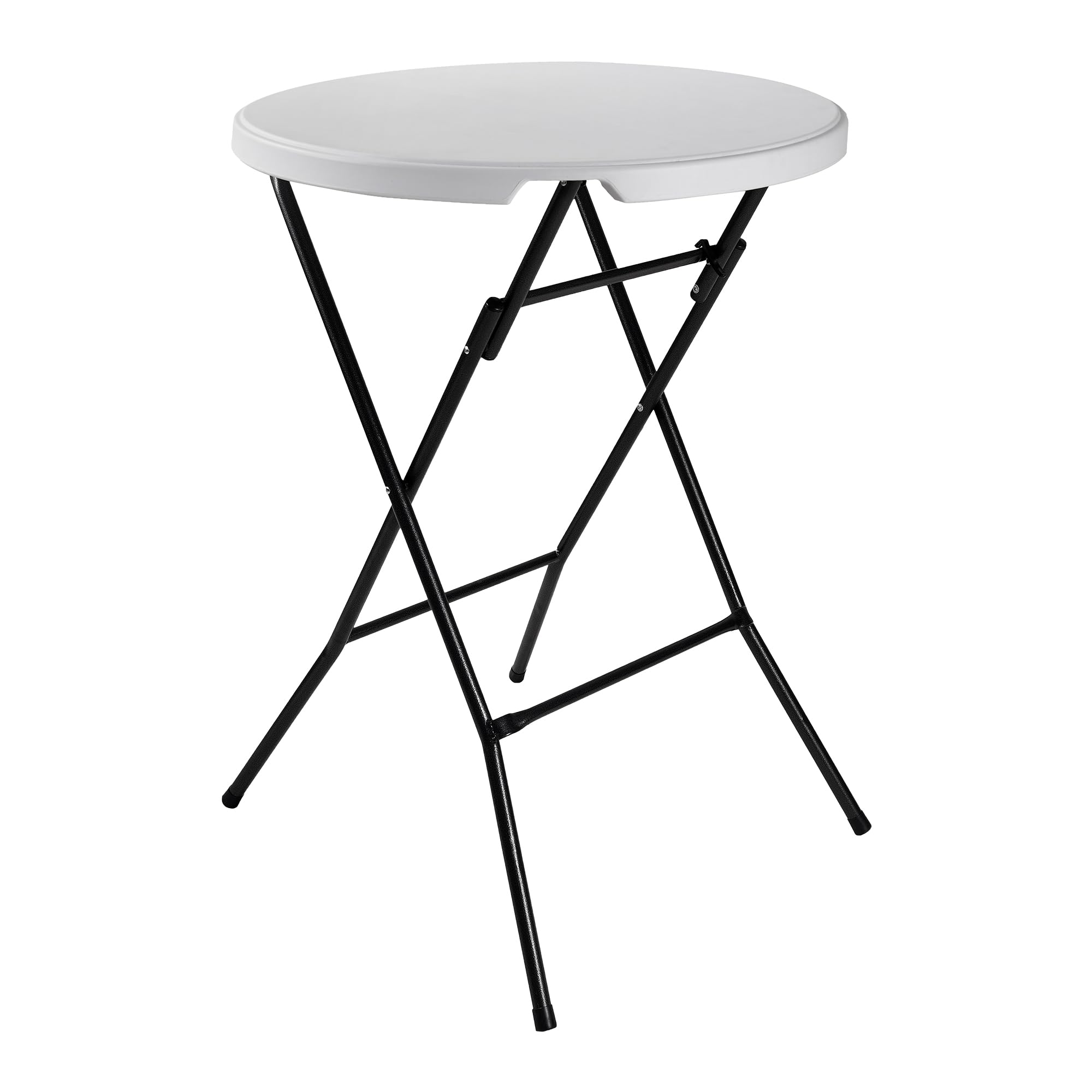 Cofan Mesa Alta Plegable Redonda de Catering | Color: Blanco | Adecuada para Interior y Exterior | Medidas: Ø 80 x 110 cm