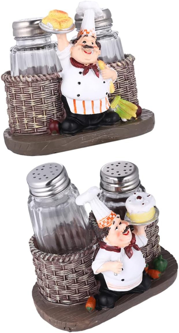 2sets Cute Seasoning Shaker Holders for Kitchen Modern Container Bottles Kitchen Decoration for Home Bakery and Festivals