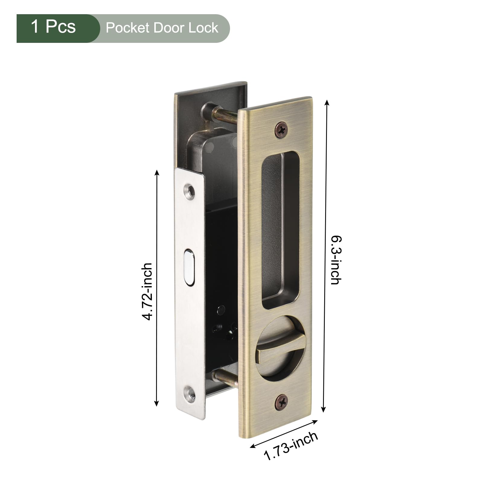 YOKIVE Rust-Resistant Stainless Steel Sliding Door Lock, with Invisible Recessed Handle & Keys, Bronze - Image 2