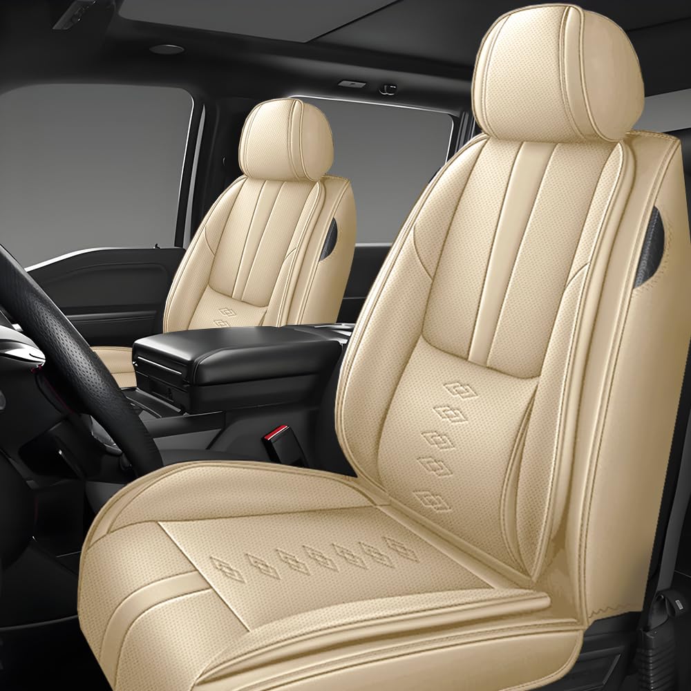 QUFEI Front Seat Covers for Lexus LS 400 1995-1999,Leather Car Seat Cover,Soft Seat Cushion Covers with Airbag,Waterproof Automobile Seat Protectors