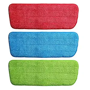 Vroxy Multi Purpose Reusable Microfiber Spray Mop Pad for Dust Cleaning Mop Head Cloth Pads Spray Mop Pad (Color May Very) (3 PCs)