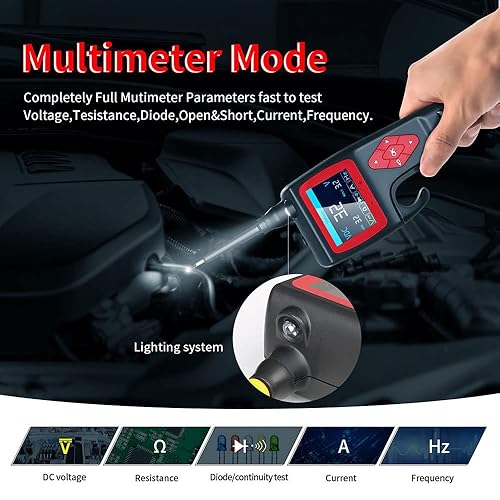 Miniatura 3 de TopDiag Probador de circuito eléctrico de 9-30 V con multímetro digital y osciloscopio probador de relé automotriz buscador de disyuntores de coche