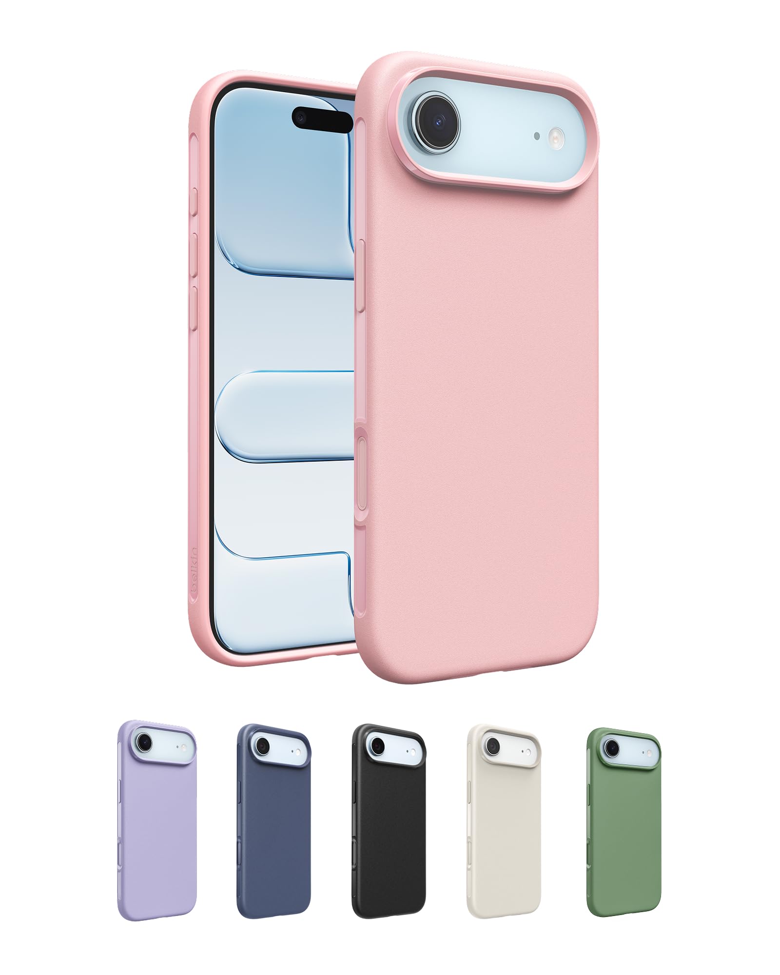 Belkin SheerForce Protect MagSafe Compatible iPhone Air Case with Slim Design & Anti-Scratch Treated Coating - Magnetic, Transparent, & Shockproof Protective iPhone Case - Pink