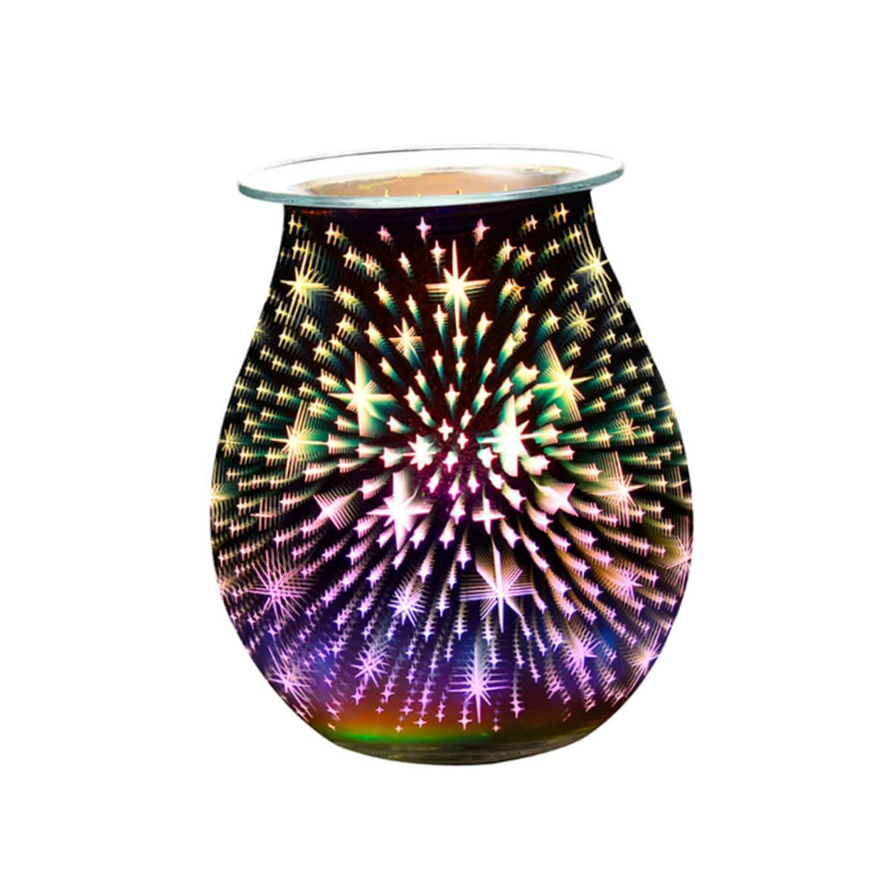 Lurrose Glas Duftlampe Elektrische Aromalampe mit Farbwechsellicht Duftöl Diffusor Romantische Raumdekoration Sicher und Leicht zu Reinigen Geschenkidee