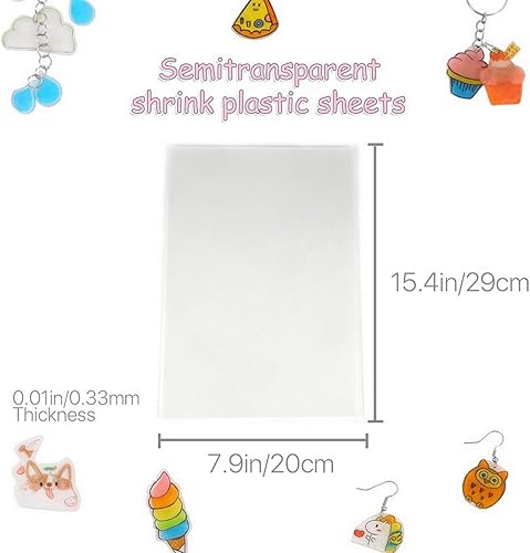 Miniatura 8 de 10 hojas de plástico termorretráctil tamaño A4 papel imprimible termorretráctil para bricolaje joyería manualidades para impresora de inyección de