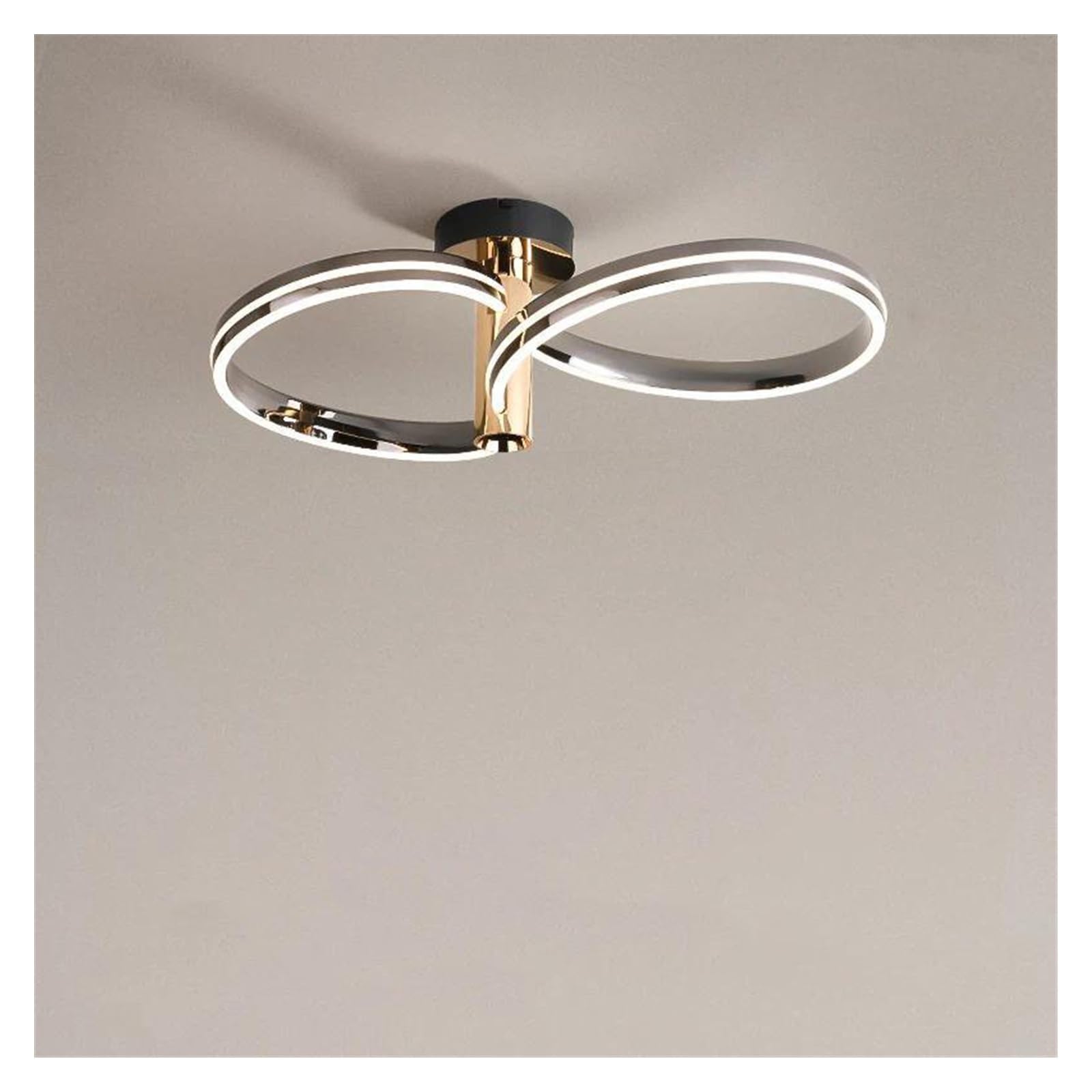 Genérico Lámpara de araña minimalista italiana, cuerpo herrajes apto for sala estar, comedor y dormitorio(ED72CM Double loop)
