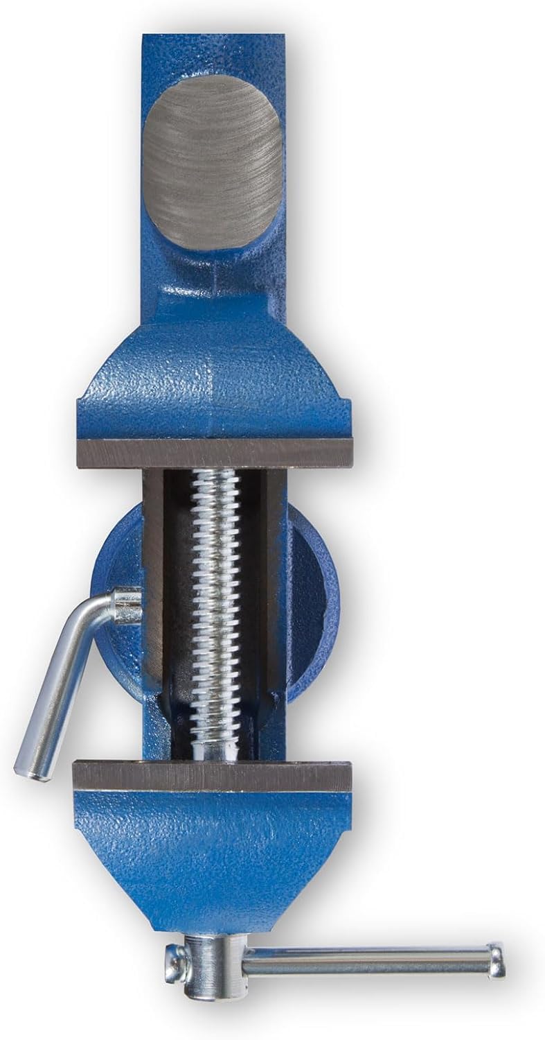 Morsa da Banco da Tavolo con Incudine, 60mm Morsa da Banco Morsetto con Base Girevole 360° Utile per Falegnameria Carpenteria Strumento di Riparazione