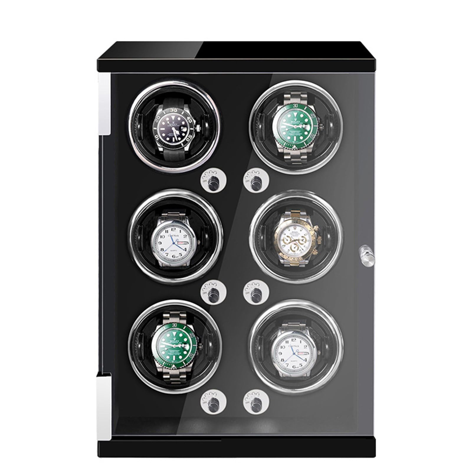 UPIKIT Men Women Watch Winder Box - 5 Mode + LED, Automatic Rotating Watch Rotator Case - Two Types Of Power Supply + Quiet Motor, Mechanical Wrist Watch Turner,C-6