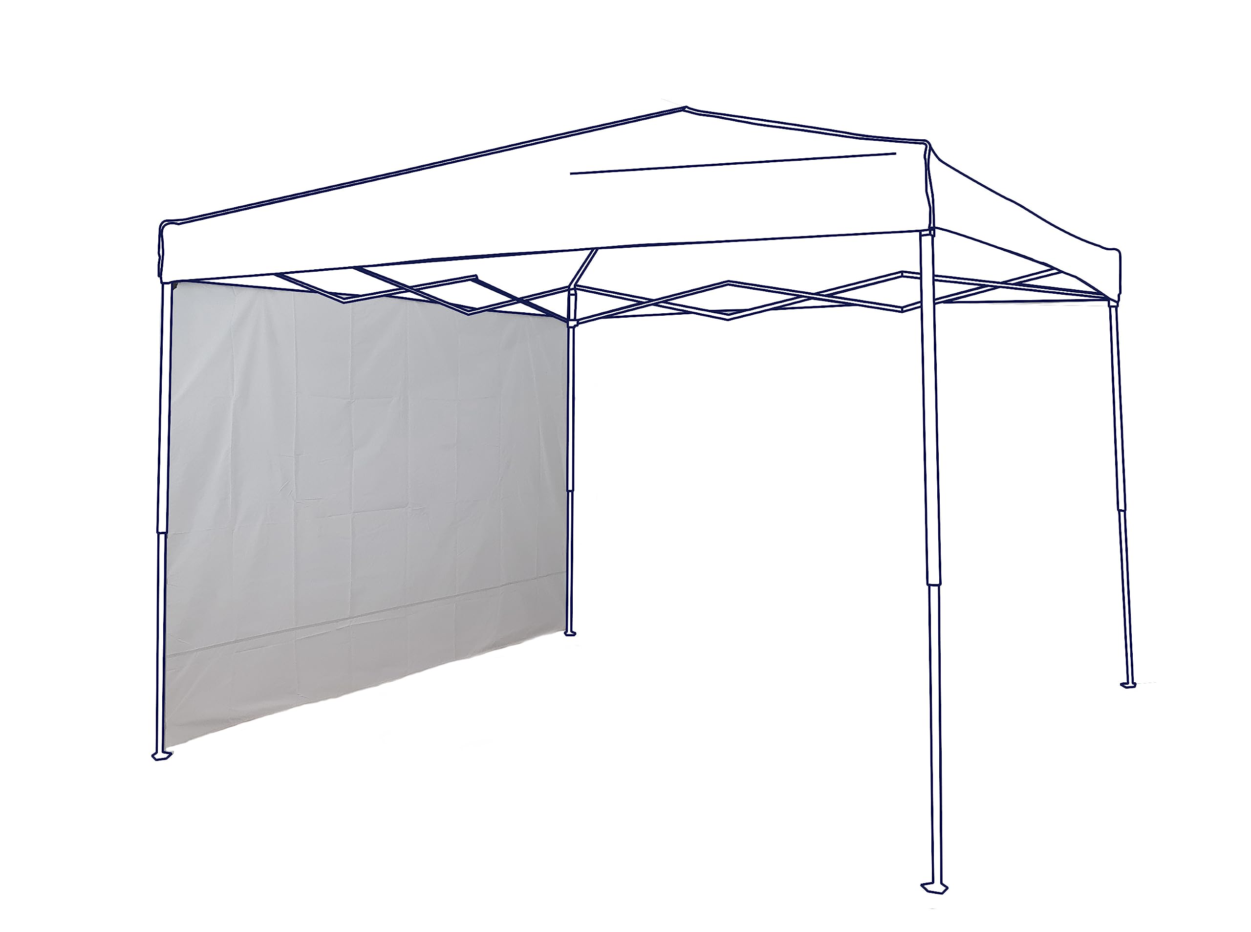 Parete Laterale Bianca Impermeabile Per Gazebo 3x3, 290x180cm con Fascette in Velcro | Paratia Tenda Laterale Idrorepellente per Gazebo