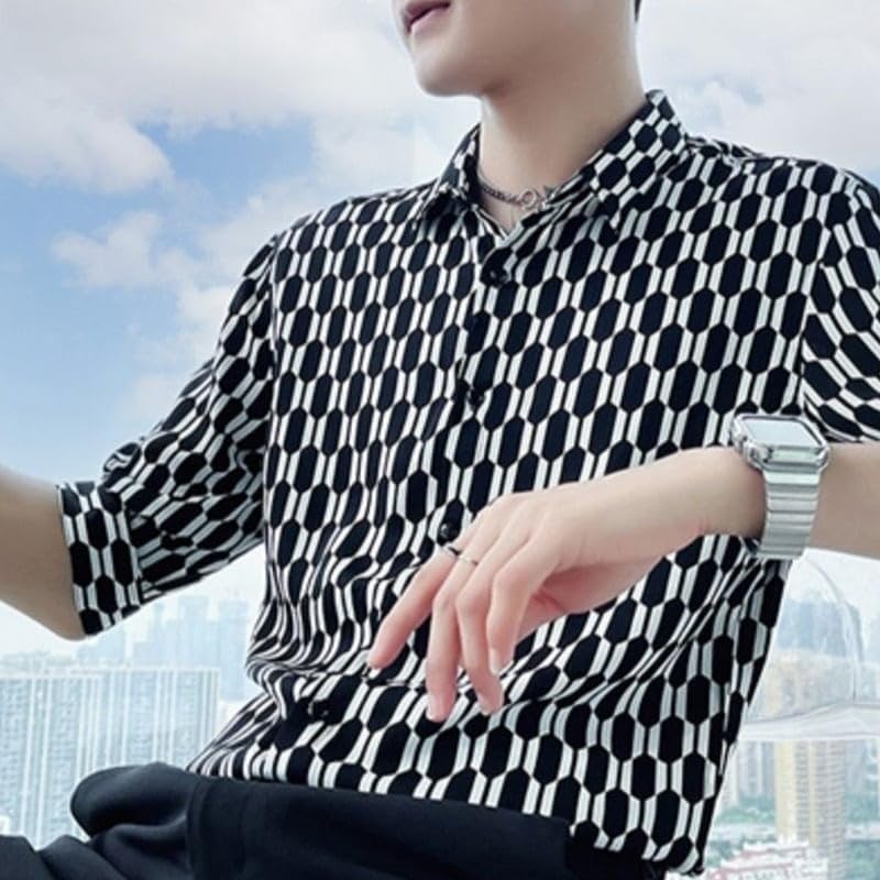 Image of White Polyester Printed Men's Shirt | Mens Casual Shirt | Men Stylish Shirt | Men's Regular Fit | Men Formal Shirt | Men's Slim Fit