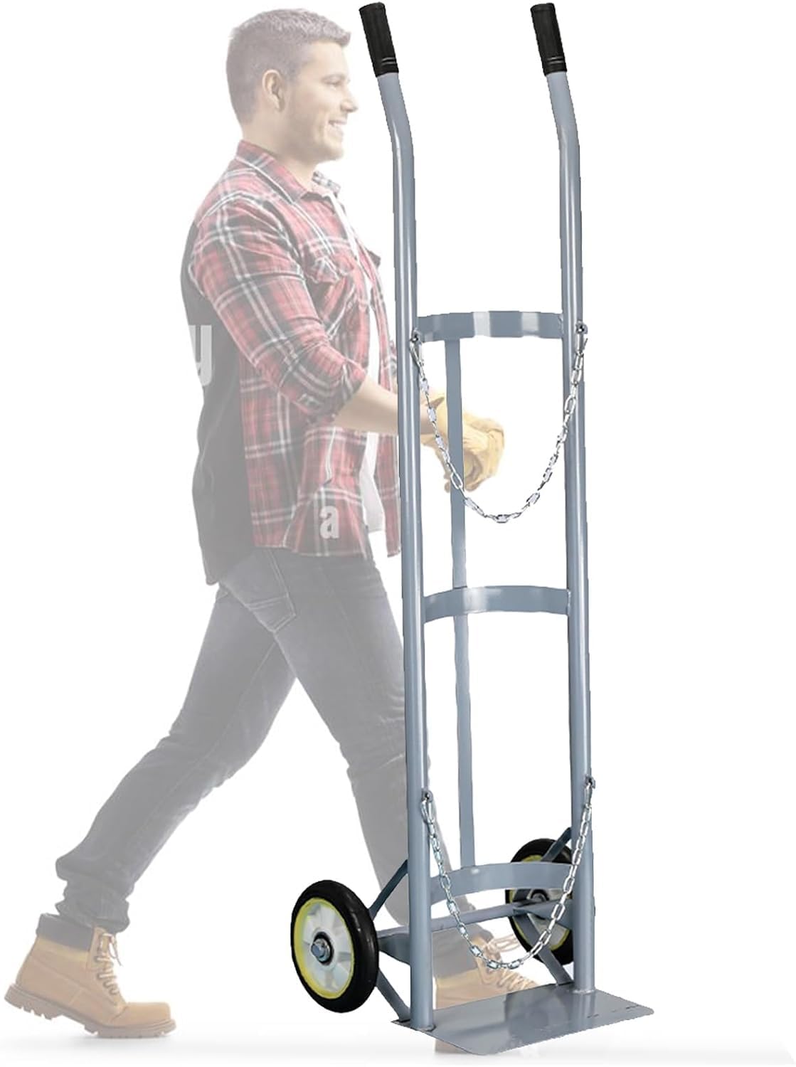 WQPMNYG Portable Oxygen Tank Trolley Stand, Durable Gas Cylinder Holder with 2 Wheels, Lightweight Fixed Carrier Dolly for Home & Hospital Transport