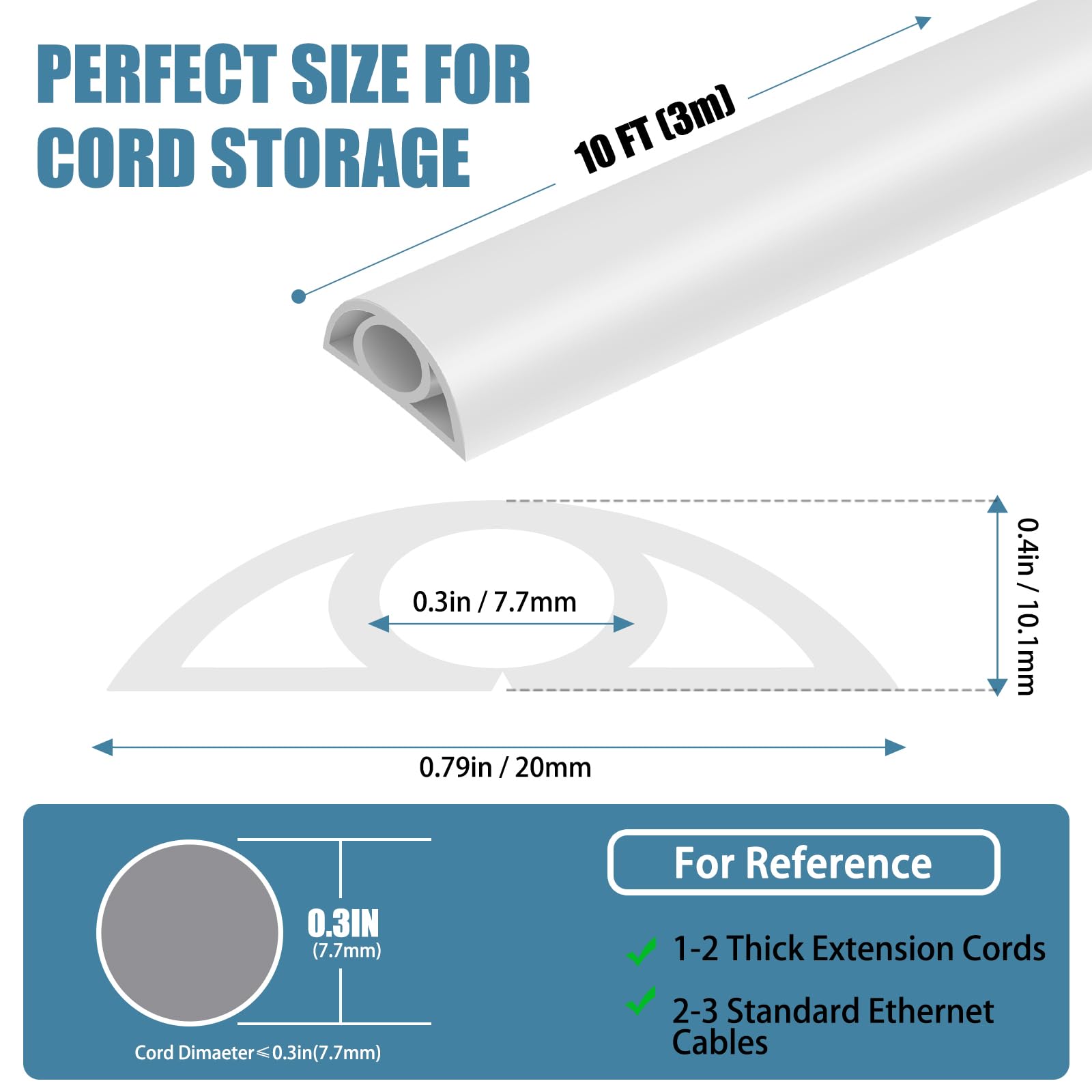 Canaletas para Cables Adhesivas, Madera Pasacables Suelo Goma, Canaleta Cables, para Uso en Oficinas, Escuela, Almacén, Conciertos, Etc, para Proteger Los Cables Evitar Riesgos deTropiezo - 3