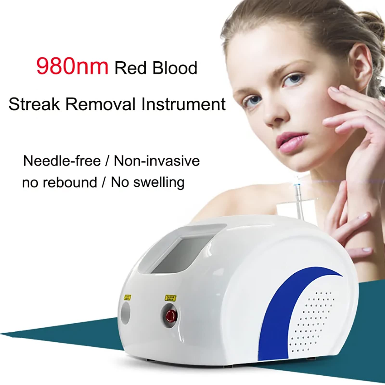 MObyat Eliminador de Raya Roja Sangre 980nm Alta Frecuencia con Pantalla Táctil para Arañas Vasculares