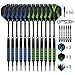 Grebarley 12 Dardos, Diseño Original de Dardos único y Hecho a Mano, te Permite Destacar. Dardos Punta de plastico,Dardos Profesionales con 50 Puntas y 20 O Ring (Negro)