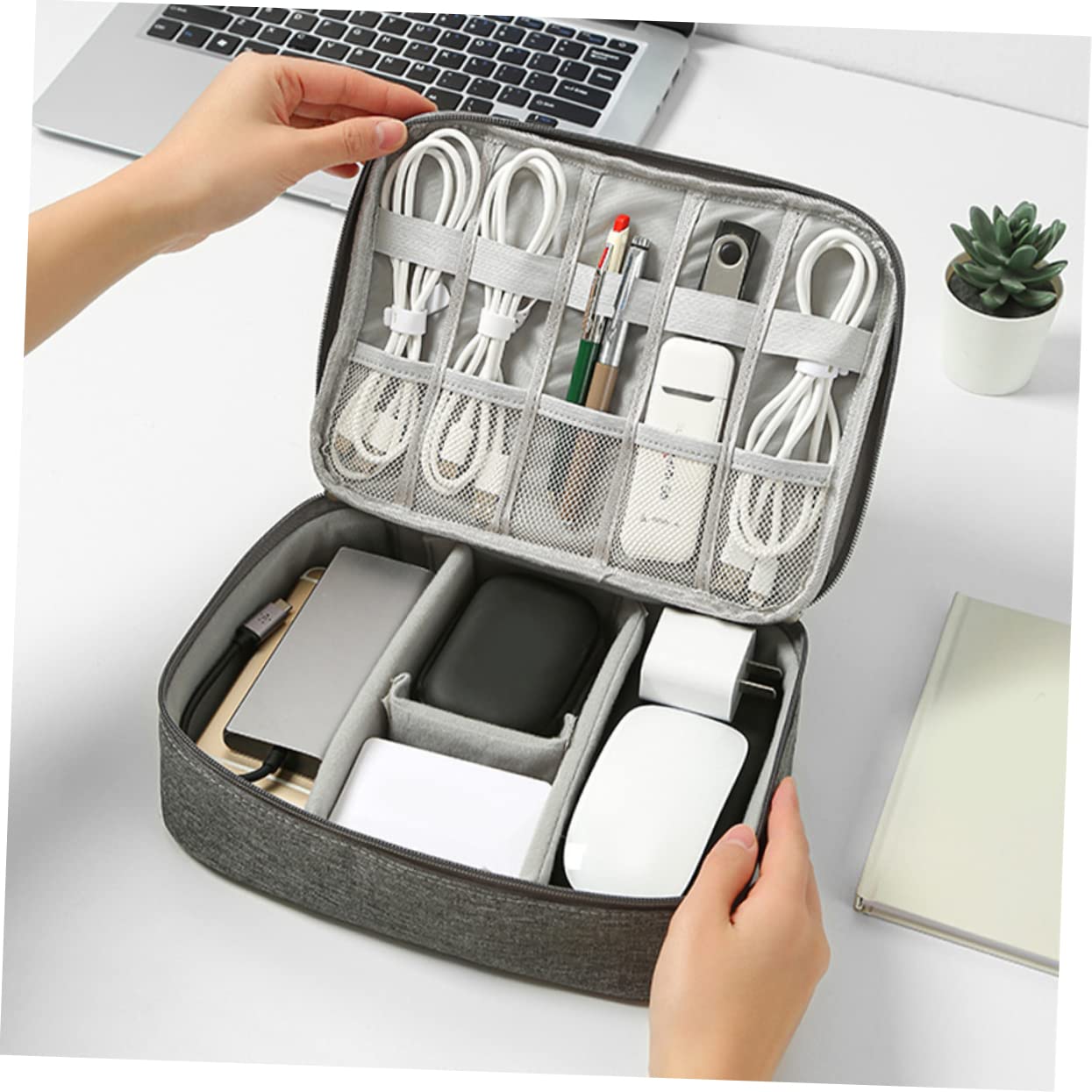 3 Pezzi Organizer Elettronico Oxford per Accessori per Uso Protezione Compatta per Caricabatterie e Facile Trasportare e Utilizzare