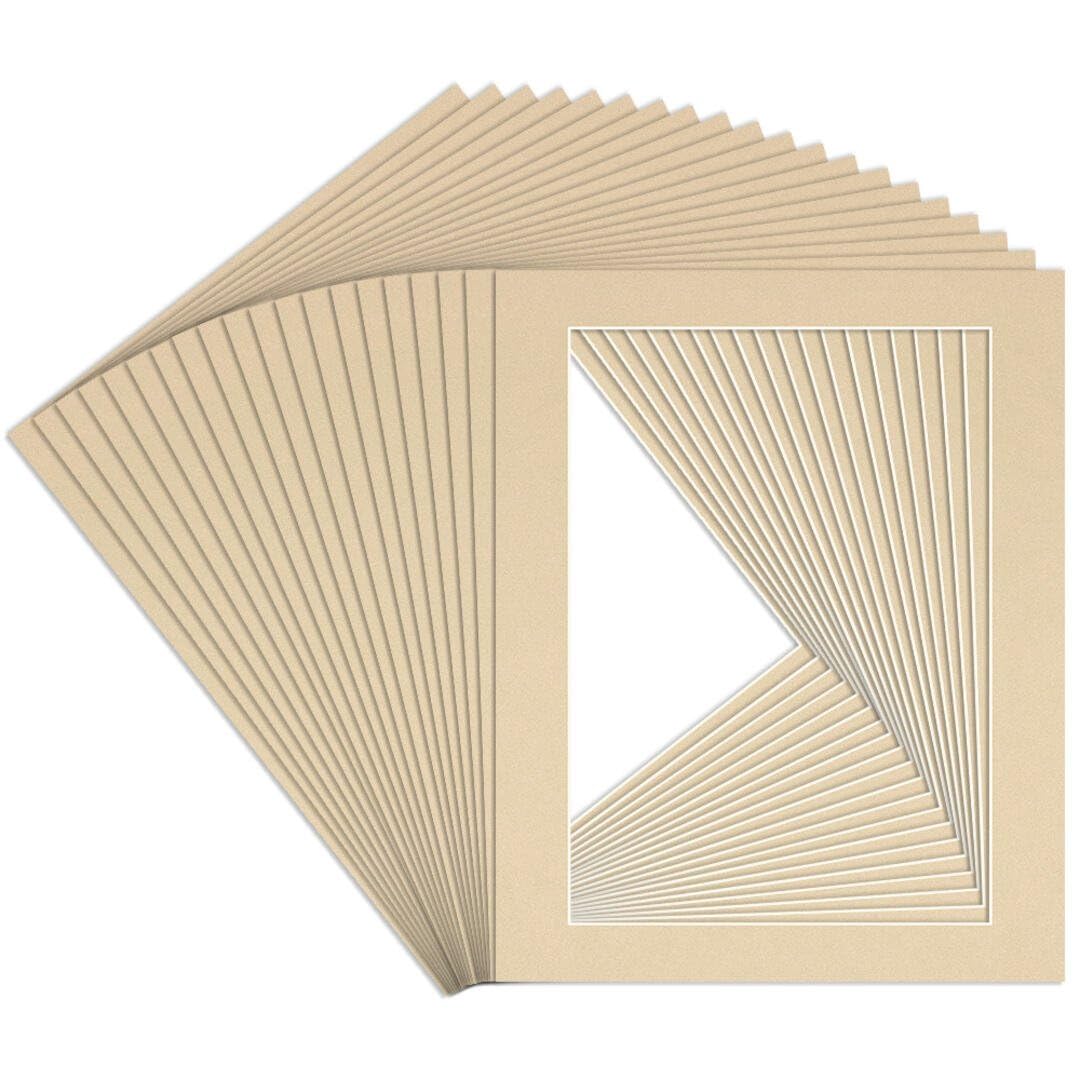 Procut Global 20x16" Ivory Picture Mounts to Fit A3 Aperture - Precision Cut Cardboard Photo Mount - Ideal for Frames, Prints, Artwork & Certificates - Sizes & Colours Available - 20 Pack