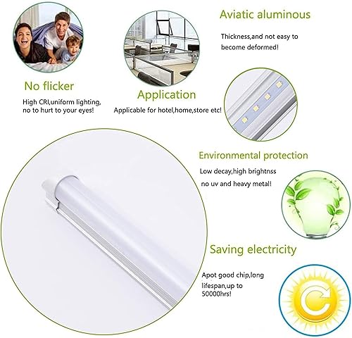 Miniatura 4 de Luminaria de tienda de 4 pies T8 LED , de 24 vatios integrado de T8 LED tubo de luz, luz blanca súper brillante 6500K, cubierta lechosa, con cable