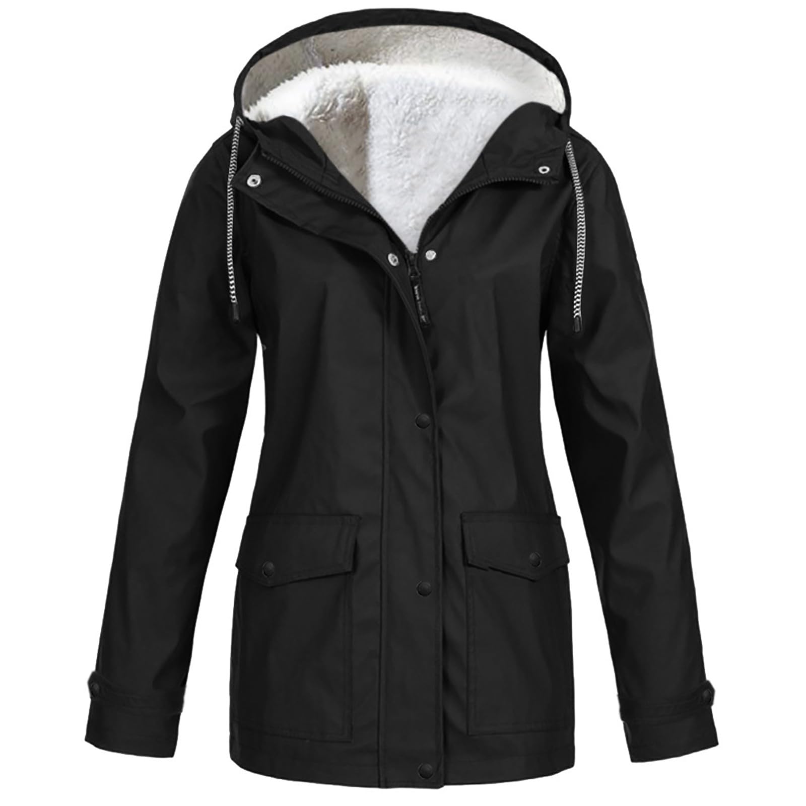 Generisch 2026 Regenjacke Damen Winter Fleecejacke Outdoor Wanderbekleidung Kapuzenjacke Hardshelljacke
