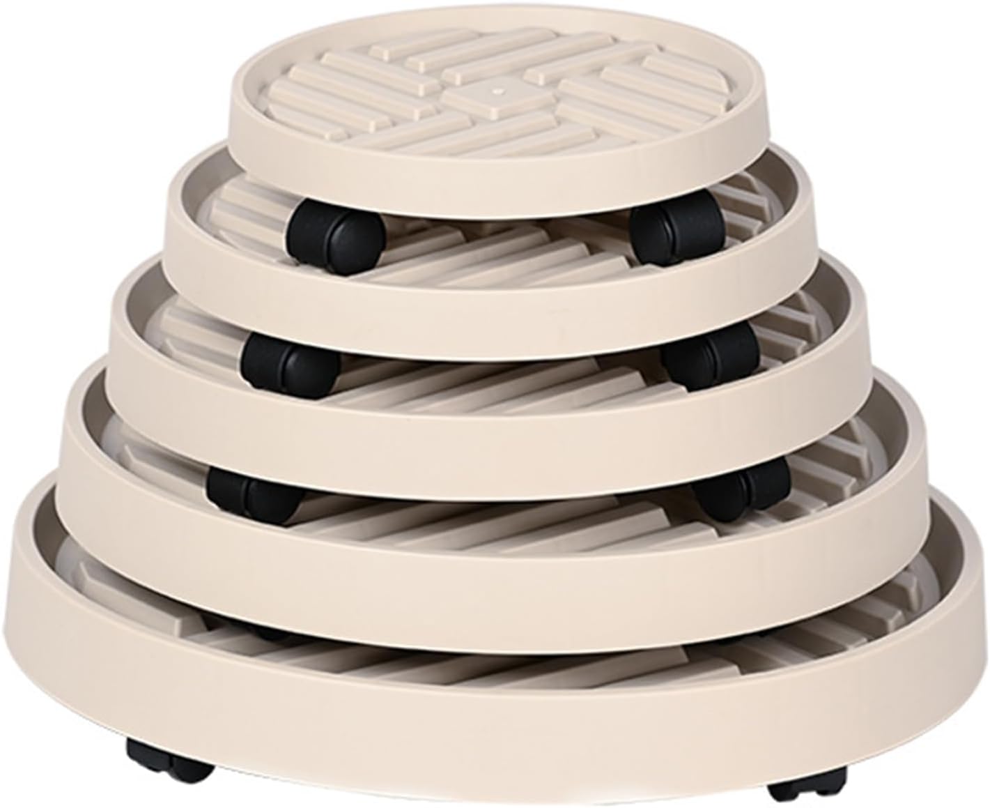 Ventilated Rolling Plant Stand Rack None Scratch PU Circular Base Suitable for Heavy Garden Pots and Potted Large Rack for Heavy Potted Trees