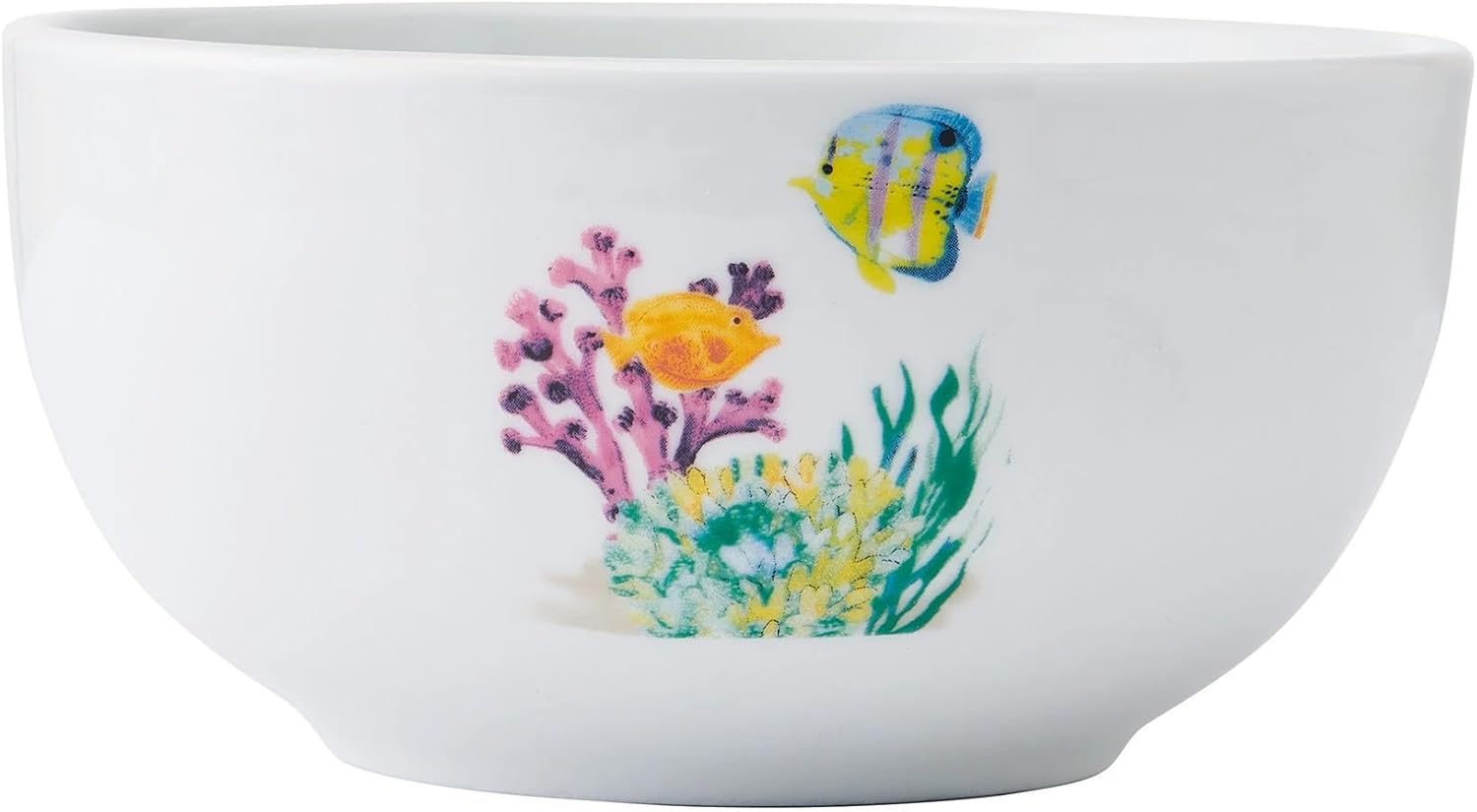 White Ocean Theme Ceramic Dinnerware Set 12-Piece, Orange Fish Pattern Dishwasher Microwave Safe, Ideal for Family Daily Dining & Friend Gatherings, 4-Person Set