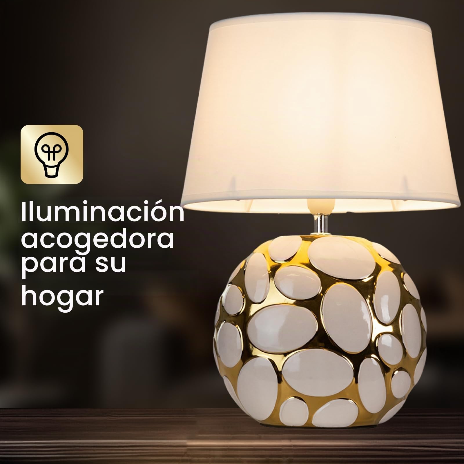 Arte Lamp Poppy Lámpara de mesa LED moderna con pantalla y cable – Iluminación de escritorio elegante para salón y dormitorio, regulable y de bajo consumo