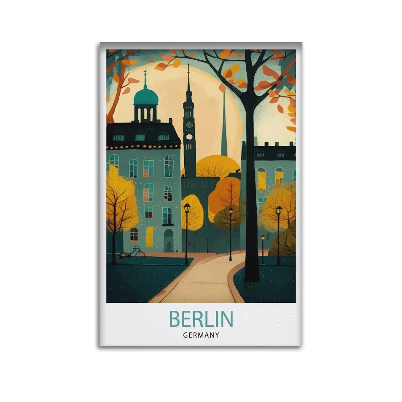 xiaoxiaoshen Berlin Germany Travel Canvas Poster Wall Art Prints Room Aesthetic Murals Bedroom And Living Decorations 12x18inch(30x45cm)