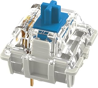 Gateron G Blue Pro 2.0 Pre-lubed Switches 3pin Linear for MX Mechanical Type Key Gaming Keyboard Switches, SMD RGB Light Plate Mounted Switches (70 Pcs-3pin, Blue)