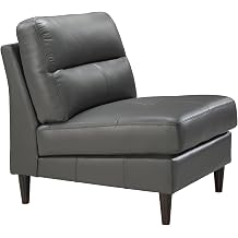 BREAKtime Commercial Genuine Leather Reception & Waiting Room Armless Side Chair 29" W Lounge Chair for Office Reception Areas, Lobbies, Medical Waiting Rooms & Educational Spaces 300lb Capacity