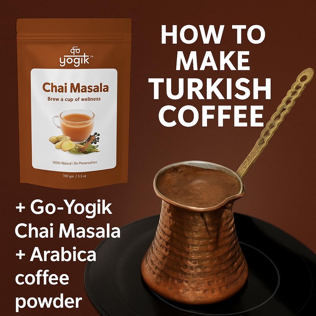 Chai Tea Spice Masala-100g/80cups | Go-Yogik Aromatic Chai Powder| Real Indian Taste |Caffiene Free | Vegan | Gluten Free| Zero Sugar, No Tea leaves| Ayurveda Backed