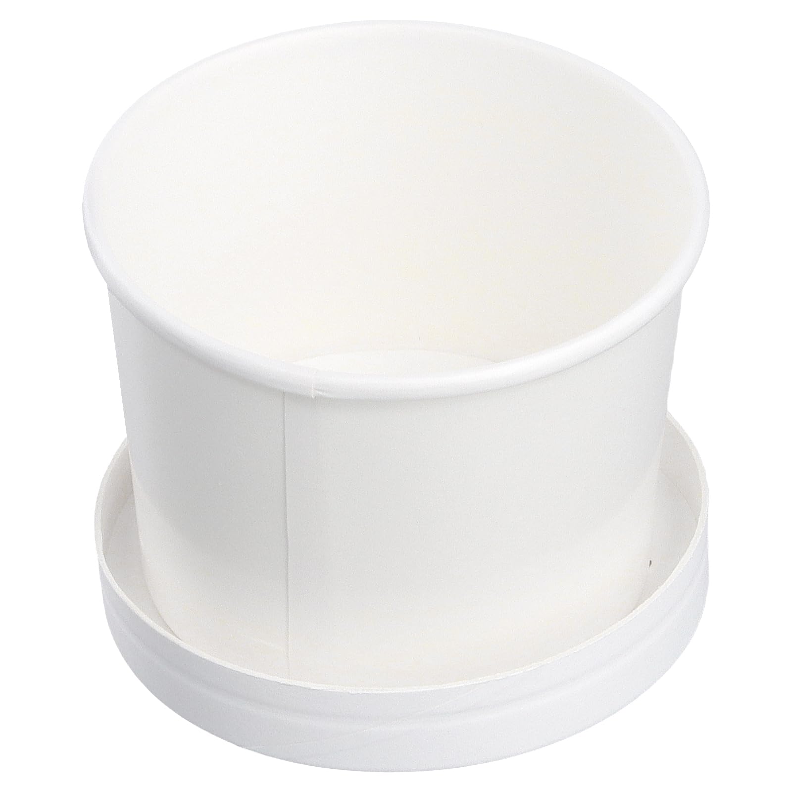 KEILEOHO 50 Bicchieri Monouso in Cartone da 350 ml (12 oz) con Coperchio, Bianchi per Zuppa e Alimenti