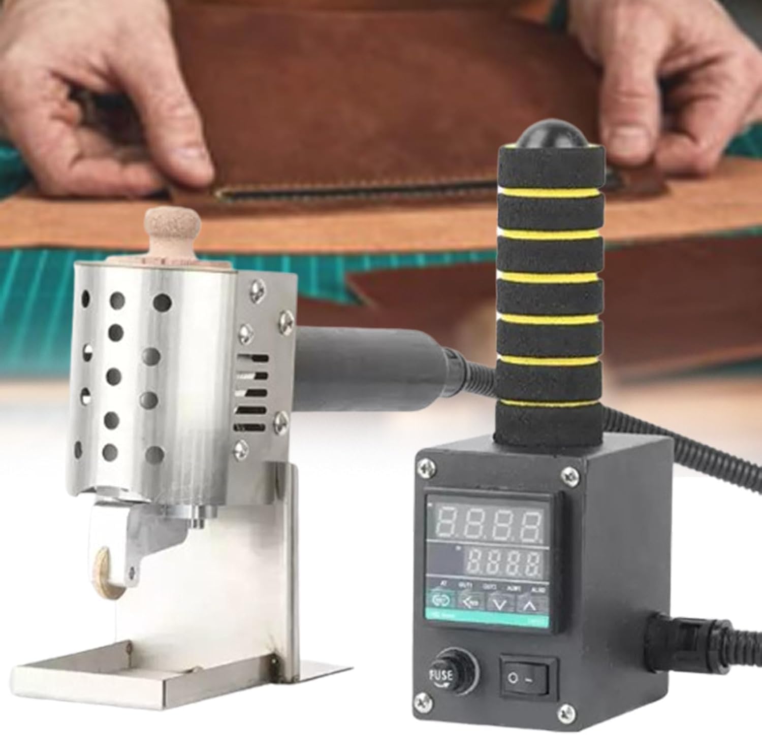 Dispensador de pegamento termofusible con pantalla digital para manualidades y reparaciones, equipo comercial de pegado